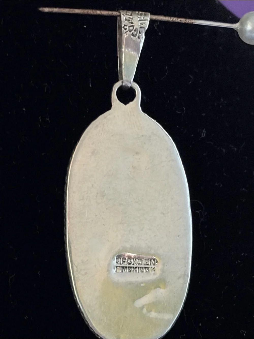 Taxco Sterling Silver Abalone Mushroom Pendant - Iridescent Purple and Green